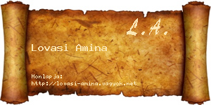Lovasi Amina névjegykártya